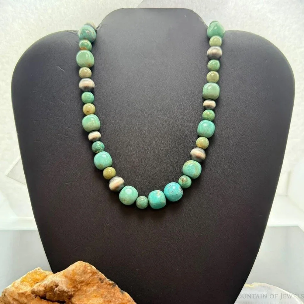 Carolyn Pollack Sterling Silver Navajo Pearl & Turquoise Beads 16